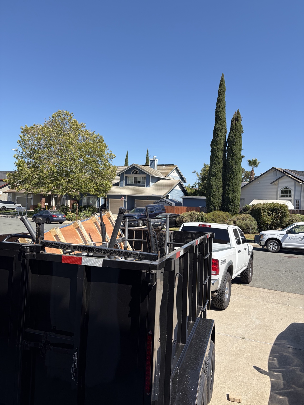 Prime Exterior truck and dump trailer on a Bay Area job